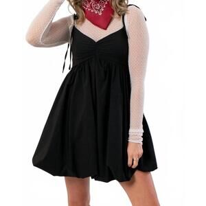 NEW NEEDII that's the spirit bubble hem mini dress in black